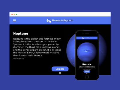 Planets & Beyond WebDesign Series - #3. Neptune app daily design macbook minimal neptune sketch ui ux web design