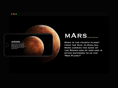 Planets & Beyond WebDesign Series - #4. Mars app design macbook mars planet planets sketch ui ux web design