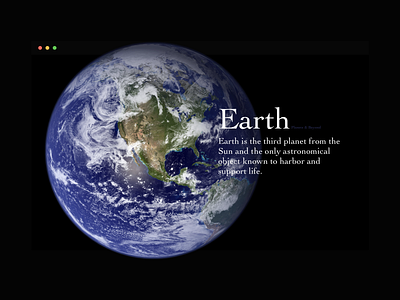 Planets & Beyond WebDesign Series - #5. Earth design earth interaction macbook planet sketch ui ux web design webpage