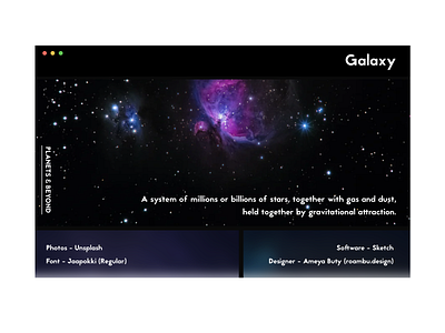 Planets & Beyond WebDesign Series - #6. Galaxy design macbook sketch ui ux web design