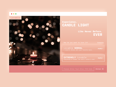 Candle Light Dinner WebDesign branding candle candle light dinner design dinner light logo macbook sketch ui ux web design
