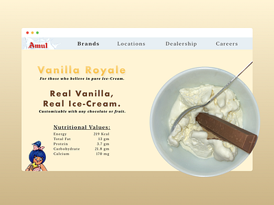 Amul Ice Cream WebDesign