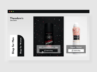 Deo Store branding deo deodorant design macbook men shopping sketch ui ux web design website women