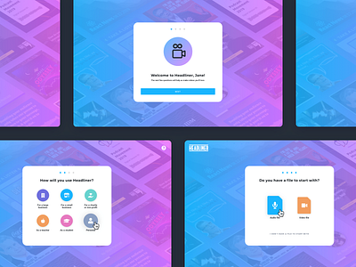 Onboarding Screens app app design audio design interface new user nux onboarding personalization podcast podcasting sign up ui uidesign ux video editor web web design webdesign website