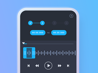 Mobile Audio Clipper android app audio audio app audio player clipper dark ui design interface ios minimal minimalist mobile mobile app music podcast product product design ui ux