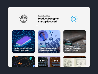 Product Design Portfolio (mini site) app brand card clean components css design folio grid interface landing page minimalist modal personal portfolio product ui ux web website
