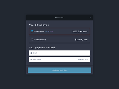 Pricing Page: Checkout Modal