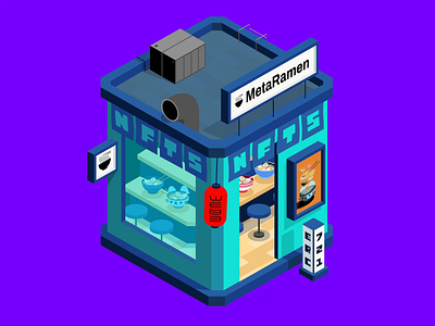 Metaverse Ramen Shop 🍜 after effects animation blockchain branding crypto design ethereum food gif graphic illustration isometric meta metaverse motion graphics nft ramen voxel voxelart web3