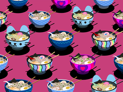 Ramen Bowls 🍜🚀🌙 after effects art blockchain branding crypto design ethereum food foodie gif illustration isometric meta metaverse motion graphics nft noodle ramen web web3