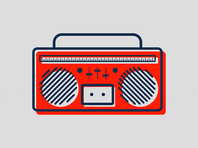 Boom Box after effects animation boombox drawing illustration motion music stereo vector