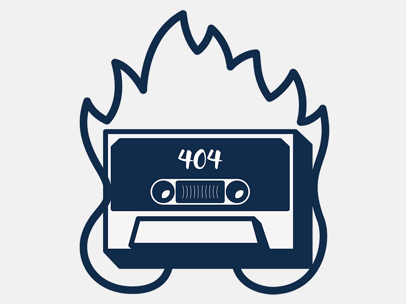 Fail Tape 404 8tracks animation cassette error fire loop motion music tape