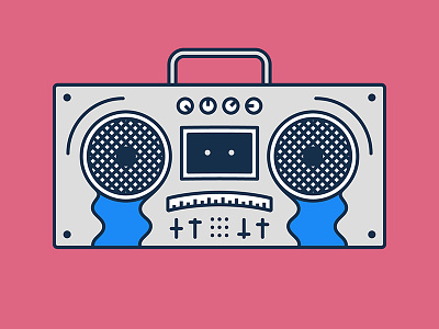 Cry-Fi 8tracks boombox cry graphic illustration line drawing monoweight music vector