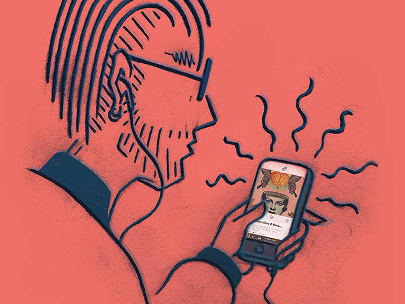 Playlist Kids 02 millennial headphones iphone phone streaming playlist music 8tracks sketch illustration drawing
