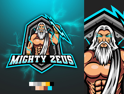 Mighty Zeus Mascot Logo branding design esports esports logo illustration logo mascot mascot logo sports vector