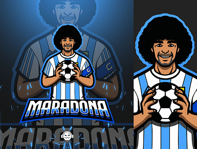 Maradona Mascot Logo branding design esports esports logo football illustration logo maradona mascot mascot logo soccer sports vector