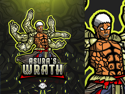 Asura's Wrath Mascot Logo branding design esports esports logo illustration logo mascot mascot logo sports vector