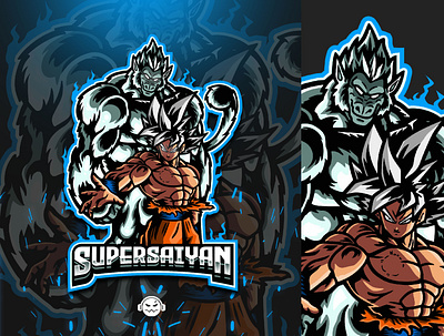 Goku Super Saiyan Mode Mascot Logo branding design esports illustration logo mascot vector