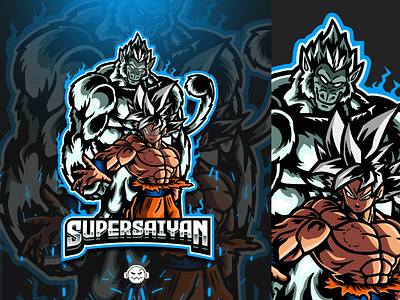 Goku Super Saiyan Mode Mascot Logo