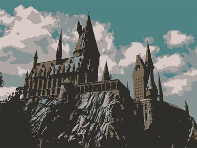 Hogwarts 6 color dumbledore hand lettering harrypotter hogwarts illustration ui ux voldemort