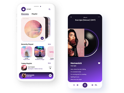 Music Player UI Mobile app app design ui ux