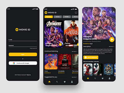 Movie Streaming App UI Design