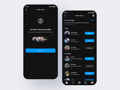 Instagram profile visit feature