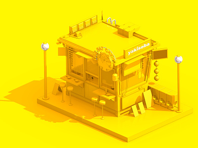 The Fat Cat • Work in Progress 3d blender city isometric isométrico smal parts yellow