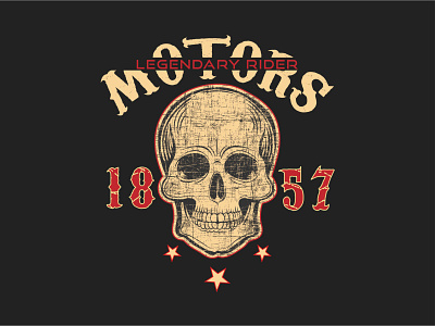 Skull motors T-shirt design concept legendary motor motorbike retro skull skull tshirt tshirtdesign