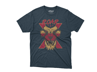 Roar- Lion face T-shirt design concept animation artwork cartoon character design illustration minimal t shirt t shirt design t shirt illustration vector