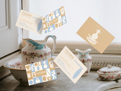 Pottery logo & pattern business cards