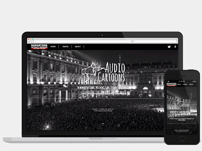 Audio Cartoons - Website Design (Reporters Without Borders) design freedom graphic design homepage scroll ui web design website