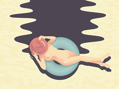 Rest in pool | Details color girl gradient holiday illustration minimal vector water