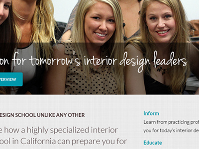 Interior Design School homepage interior design redesign