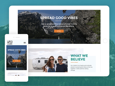 Spreading Good Vibes clean flat design homepage ui
