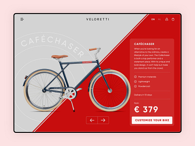 Veloretti Amsterdam – Landing page bicycle bike catalog interface landingpage minimal ui uidesign veloretti