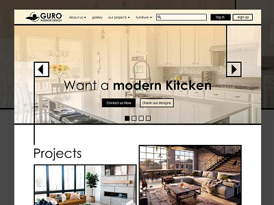 GURO Interior design agency Web Design UI adobe xd figma furniture website interior design website landing page ui ui design ux web design xd