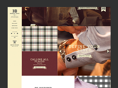 HB Homepage brand clothes clothing fashion plaid shirt style web design website