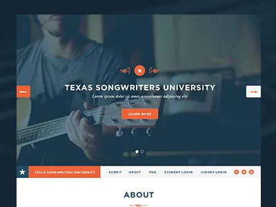 TSU homepage atx austin blue homepage music orange responsive star texas