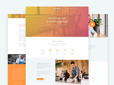 Verve design grid header homepage interface layout orange recruitment ui web design website