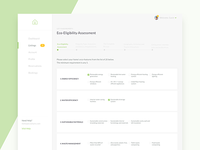 Eco Dashboard admin app clean dashboard green interface property ui ux web webdesign