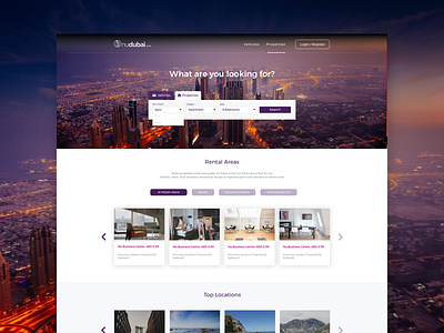 Properties Landing Page design landing listing location property search service site travel ui web