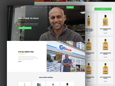 Gold concept design ecommerce food homepage interface shop site store ui web website