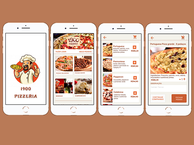 Redesign App Pizzeria 1900 android app app app design application design pizza pizzeria redesign restaurant restaurant app user interface
