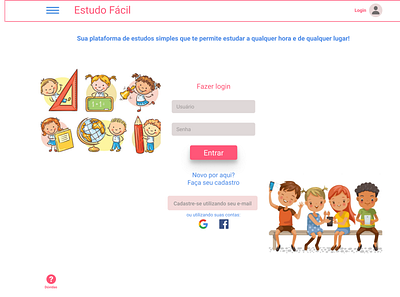 Estudo Fácil - Plataforma de estudo online case study casestudy design desktop ead education education website ui user interface web website concept website design