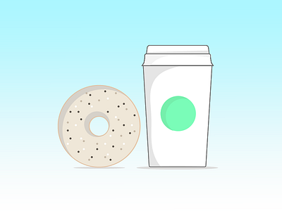 Breakfast, a Tribute bagel breakfast coffee flat design