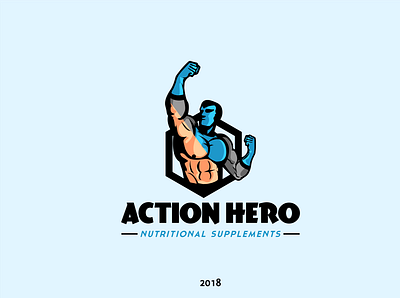 Action Hero branding design logo vector