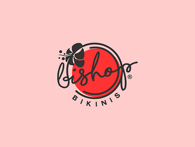 Bishop Bikinis branding design flat logo minimal vector