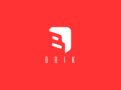 brik branding design flat icon logo minimal vector