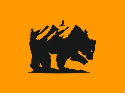 Bear Mountain branding design flat logo minimal vector