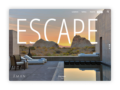 Hotel Website Redesign calm hotel ipad landing page luxery spa sunset travel ui uiux